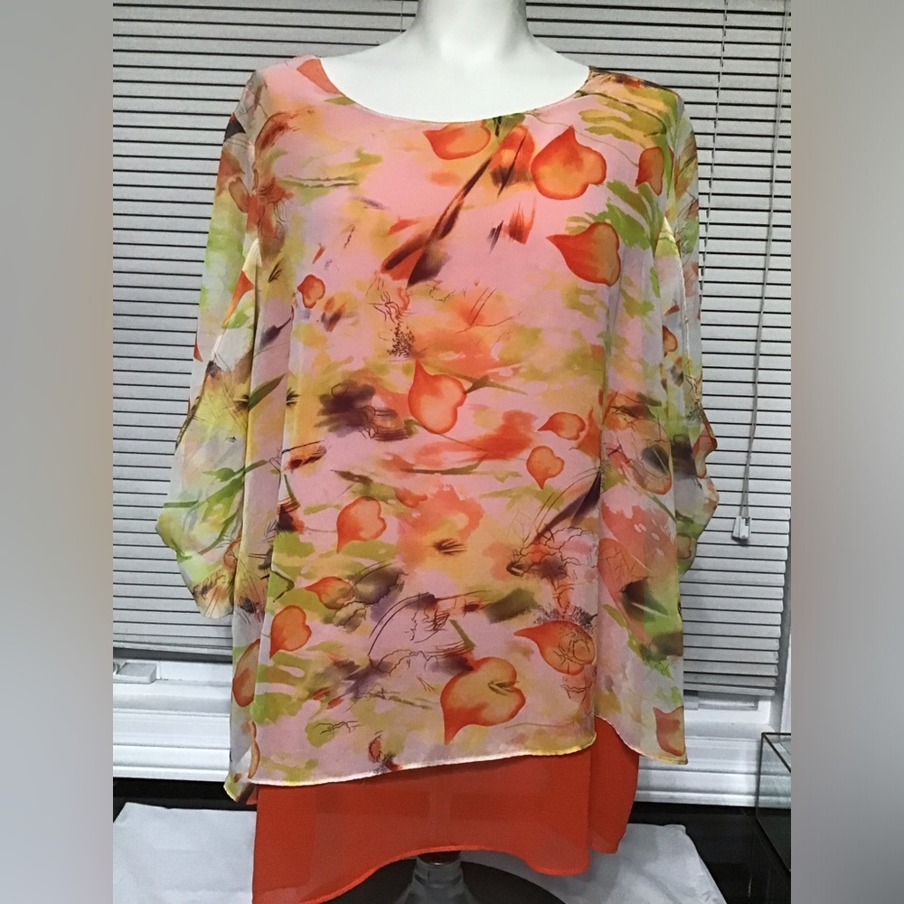 Elena Wang Top - Camisole covered with sheer layer